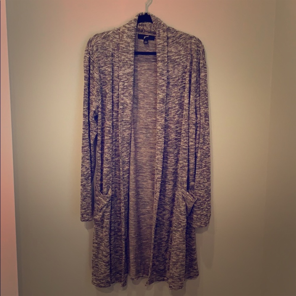 Long marled tan sweater